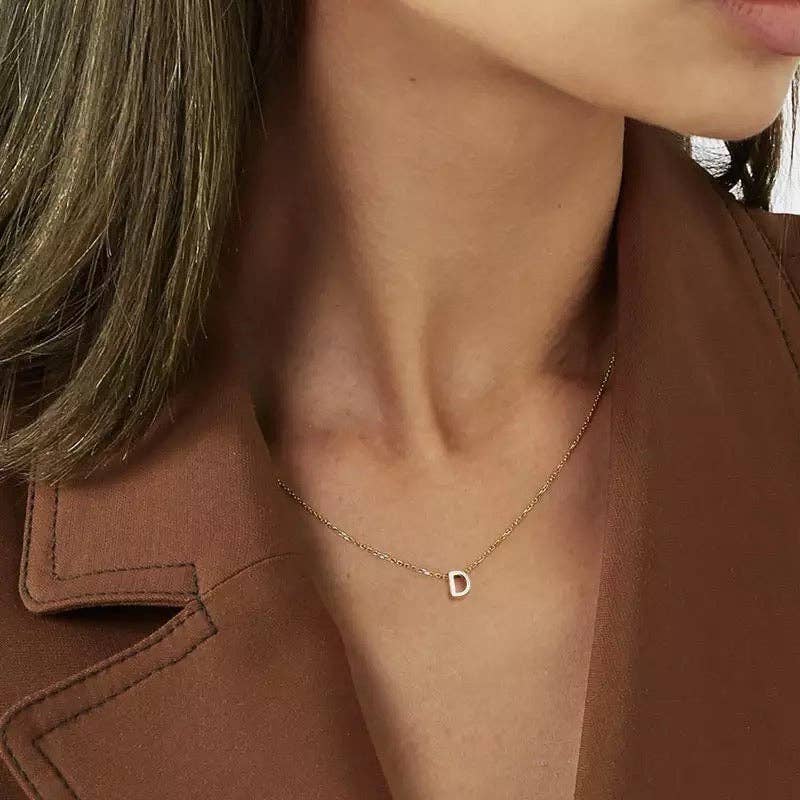 Cassette Barcelona - Wholesale Pendant/Charm Necklace - Initial Charm Necklace Gold All Letters7