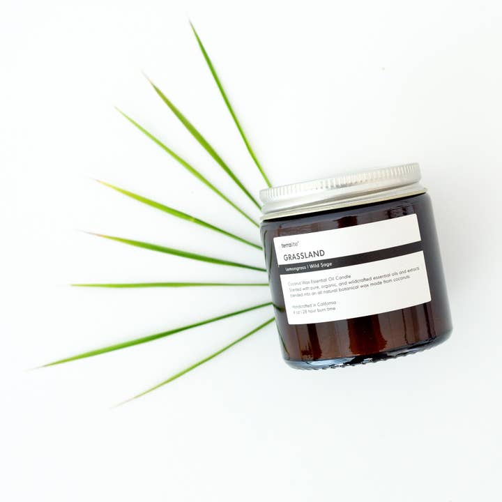 Terralite - Wholesale Jar/Filled Candle - GRASSLAND - essential oil candle