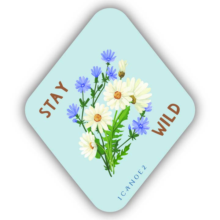 Stay Wild Vintage Blooms Floral Decal Sticker for wholesale by 1canoe2 | One Canoe Two Paper Co.