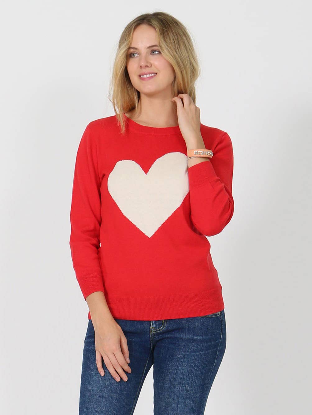 42POPS - Wholesale Knit Sweater - Women's - ..SI-6396 Sweet heart valentine fitted pullover sweater6