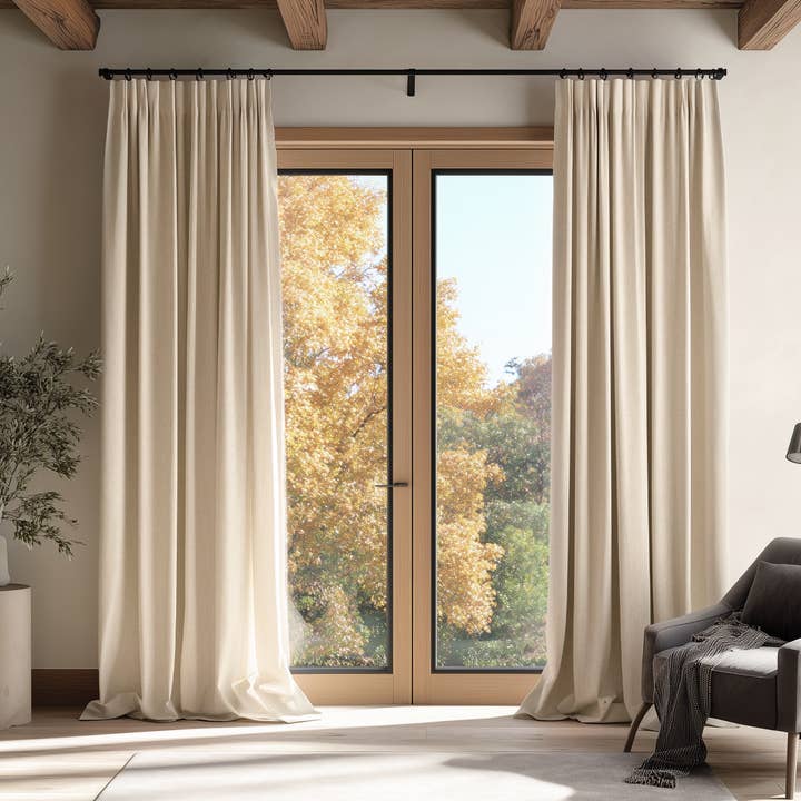 Frosted Pearl Cotton Linen Curtain for wholesale by North Curtain