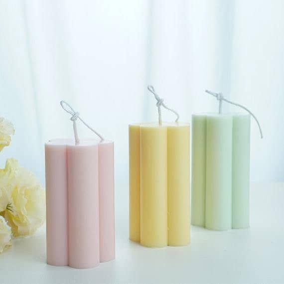 Dusty Rose Bodega - Wholesale Pillar Candle - FLOWER pillar1