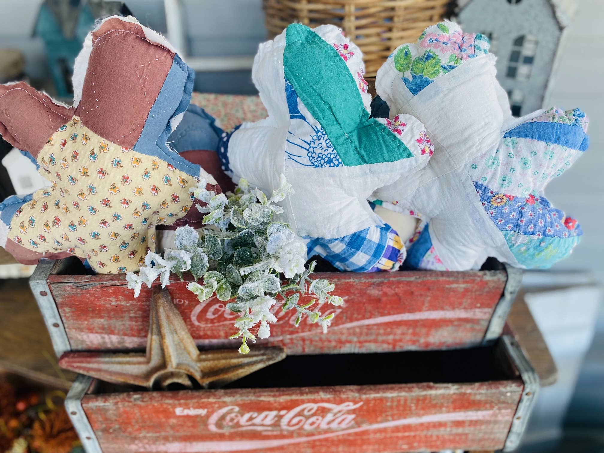 A Gnome on the Roam - Wholesale Christmas Decoration - Vintage Fabric Quilt Gingerbread Men Upcycled1