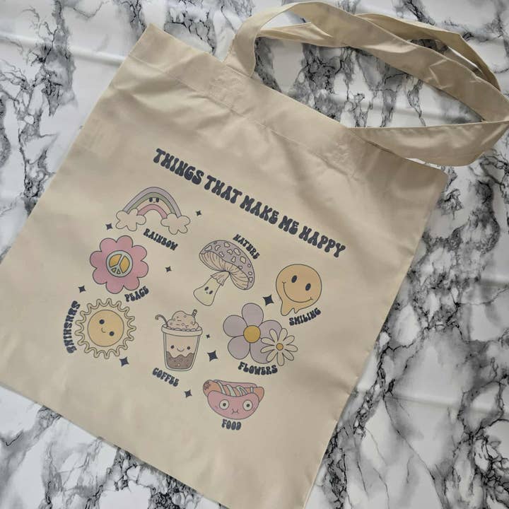 Tote bag - happy positive mental health for wholesale by HEATHER'S HOME