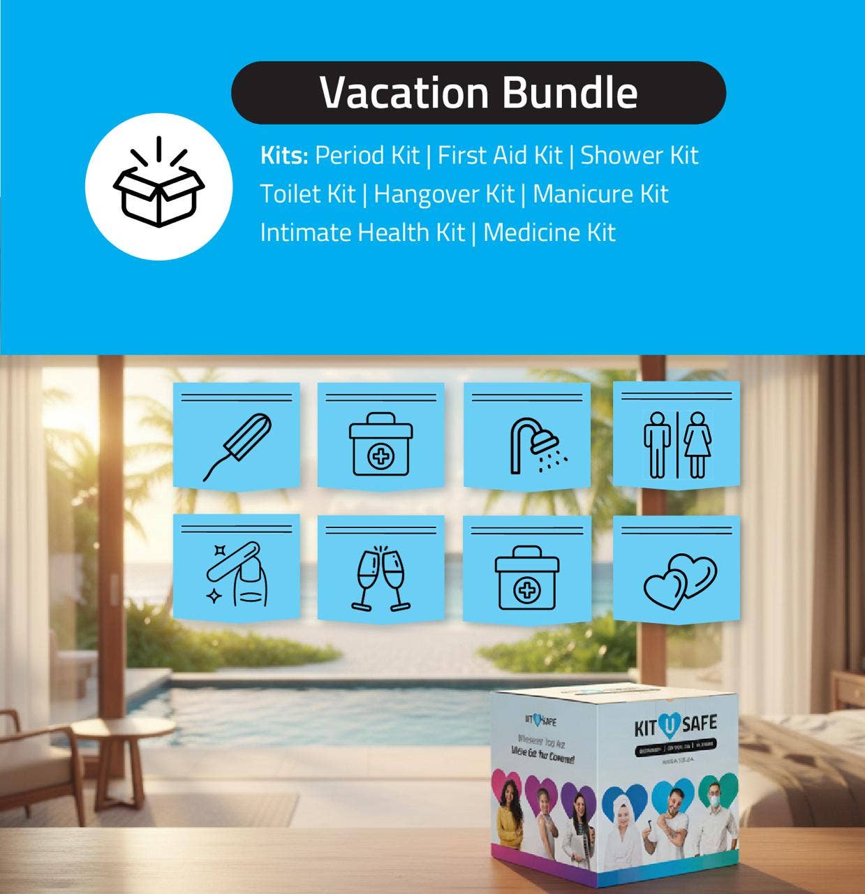 Kit U Safe - Wholesale Toiletry Bag - Women's - Toiletry Bundle0