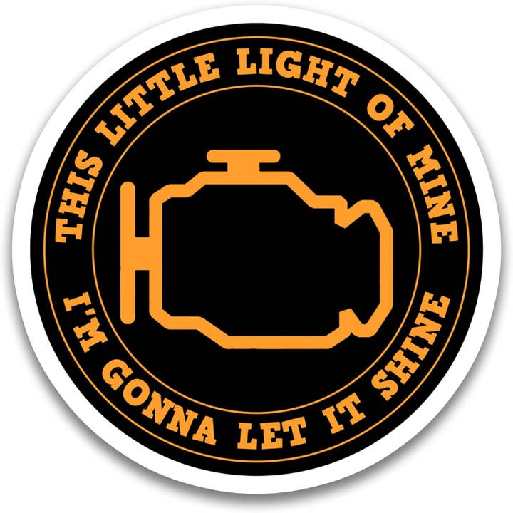 Deze Little Light of Mine Check Engine-sticker voor monteur voor wholesale door Lyrical River Designs