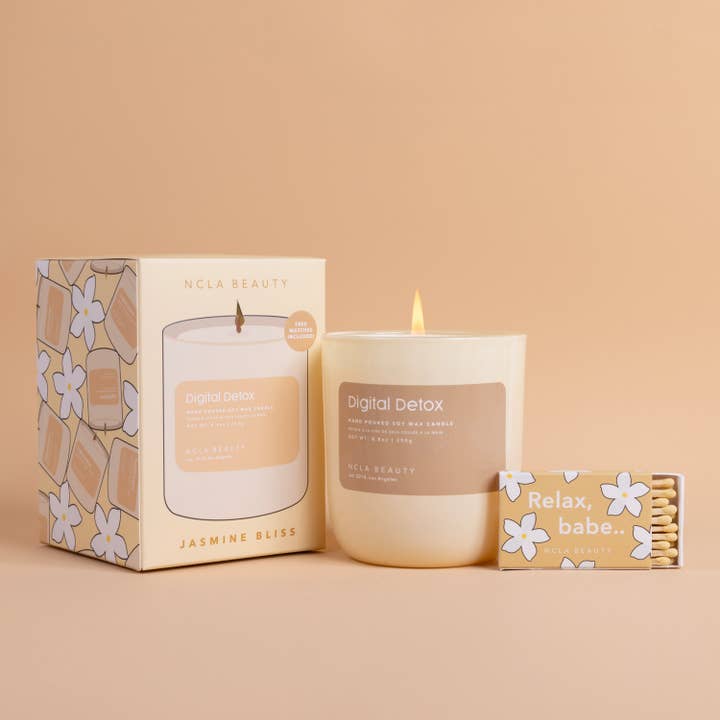 NCLA Beauty - Wholesale Jar/Filled Candle - Digital Detox (Jasmine Bliss) Soy Wax Candle