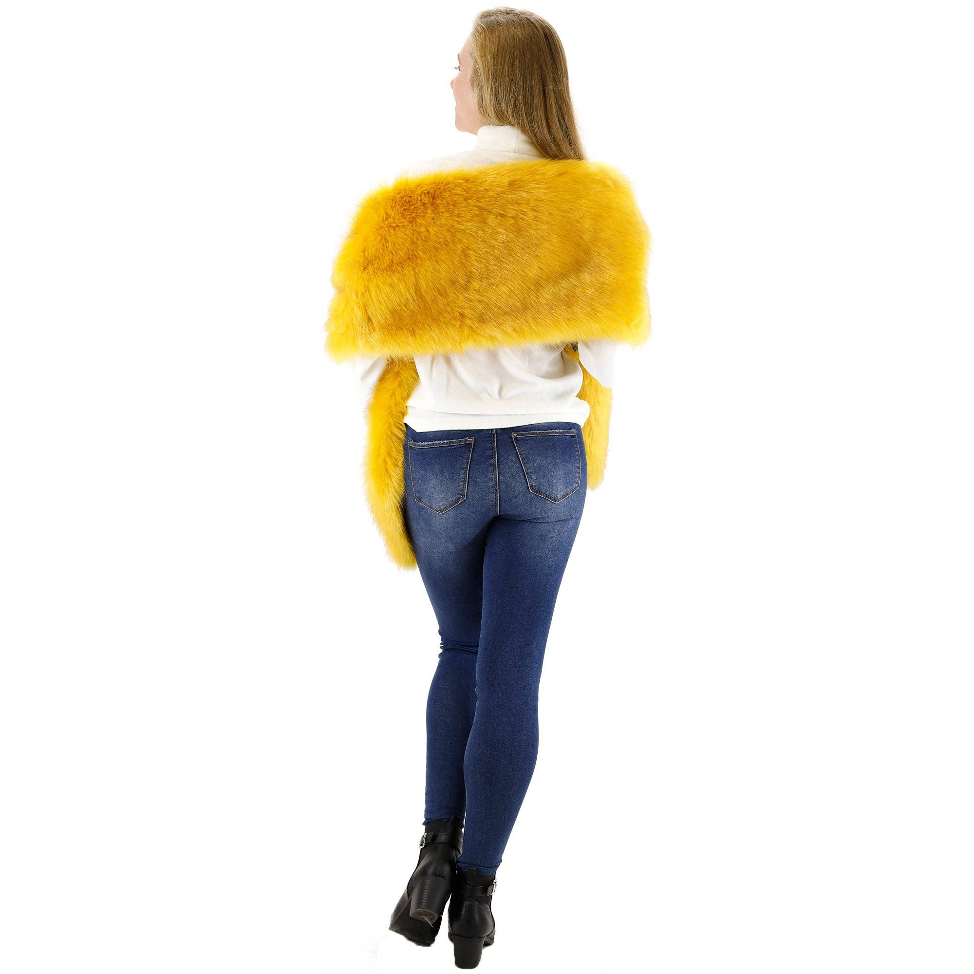 TAPA fashion - Wholesale Fur/Faux Fur Coat - Women's - Faux Fur Shawl Wide P373 (3PC)3