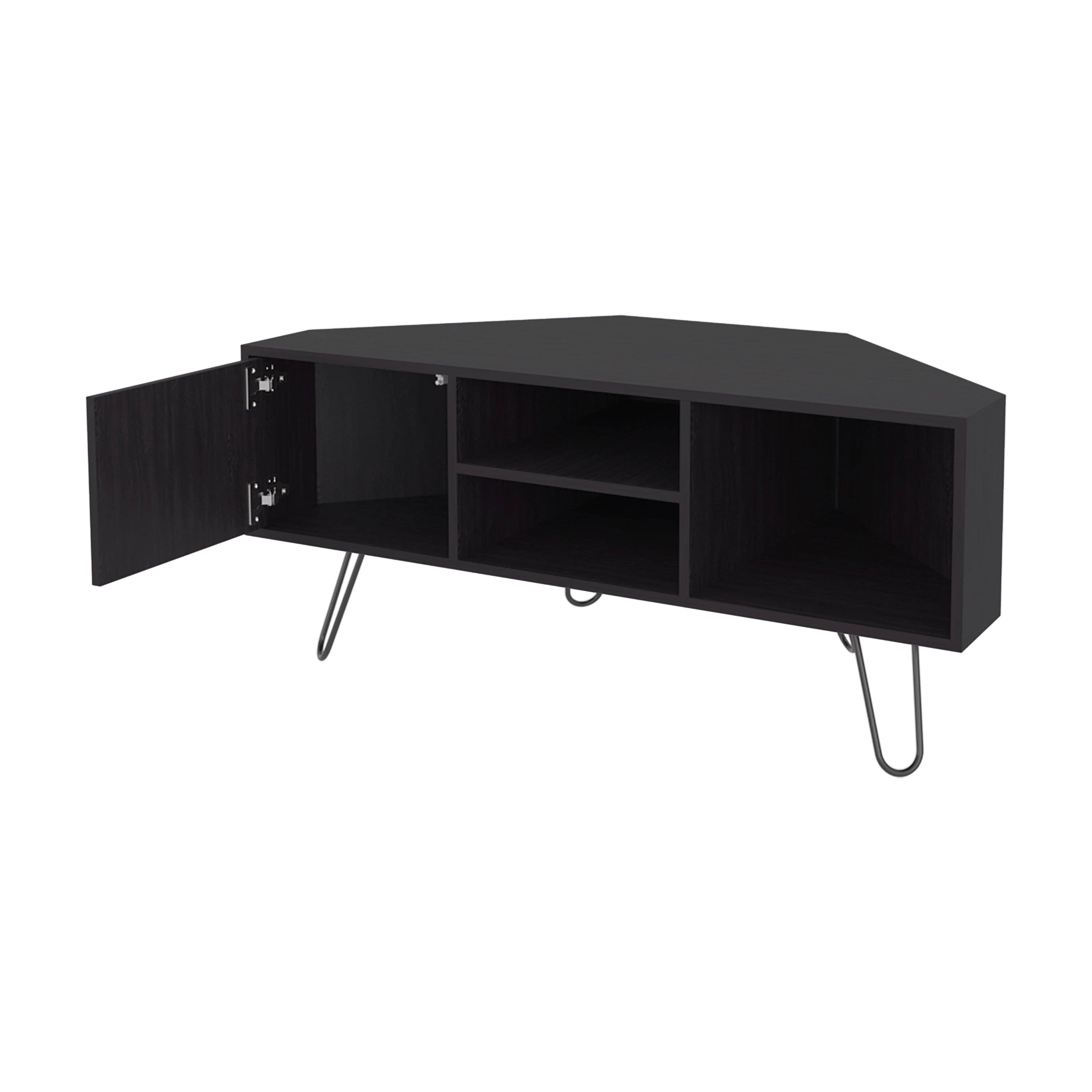 Black Corner Tv Stand Lancaster, Two Cabinets for wholesale on Faire3
