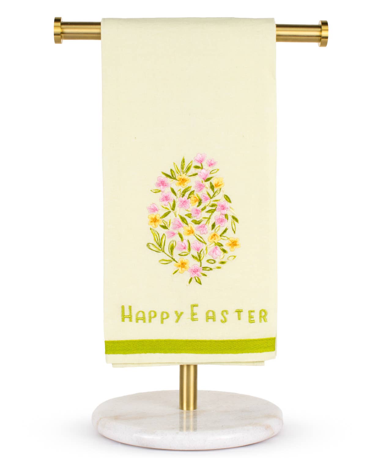 The Royal Standard - Wholesale Hand Towel - Happy Easter Floral Egg Hand Towel   Light Green/Multi   20x280
