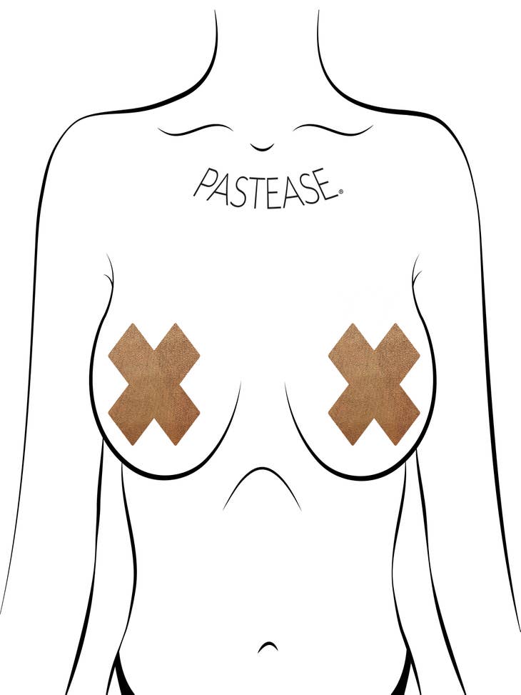 Plus X: Liquid Cross Nipple Pasties by Pastease