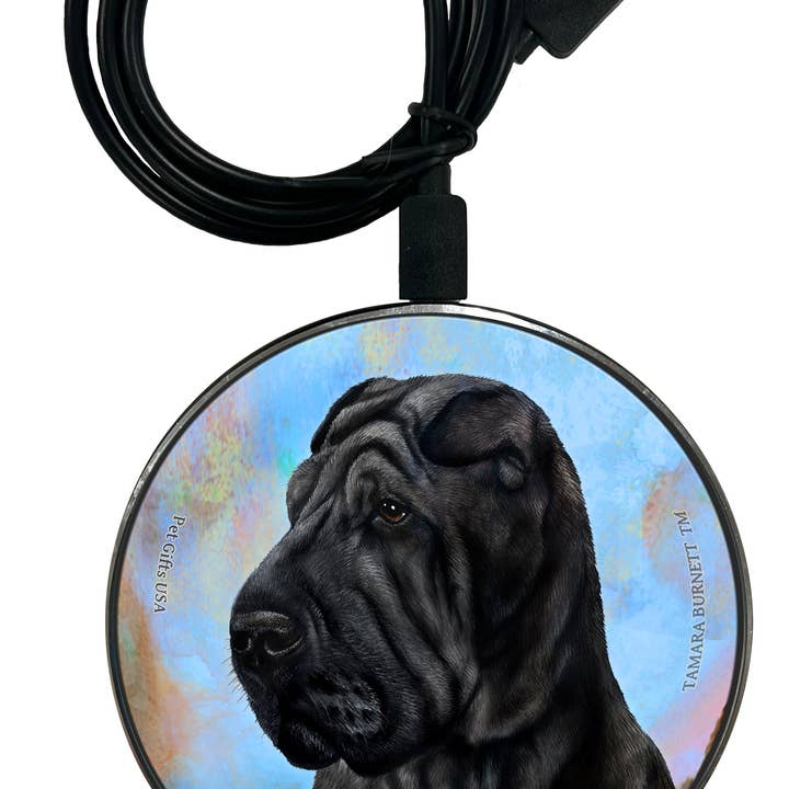 Pet Gifts USA, LLC - Wholesale Charger Plate - Shar Pei Black Style 2 - Zoomies Phone Charger0