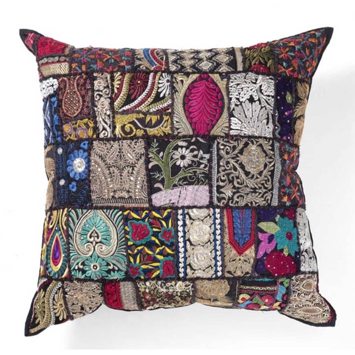 Casa Moro - Venta al por mayor Cojín decorativo - Cojín Patchwork Mar 40x40 cm con relleno | Almohada decorativa boho