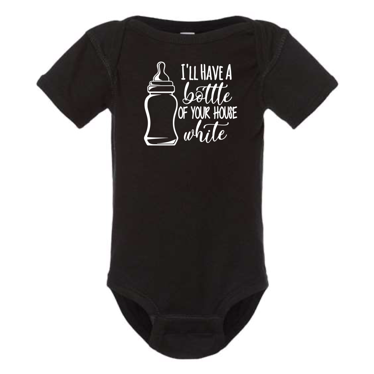 dkhandmade - Wholesale Bodysuit (Non-Footed) - Baby - I'LL HAVE A BOTTLE OF YOUR HOUSE WHITE BABY ONESIE5
