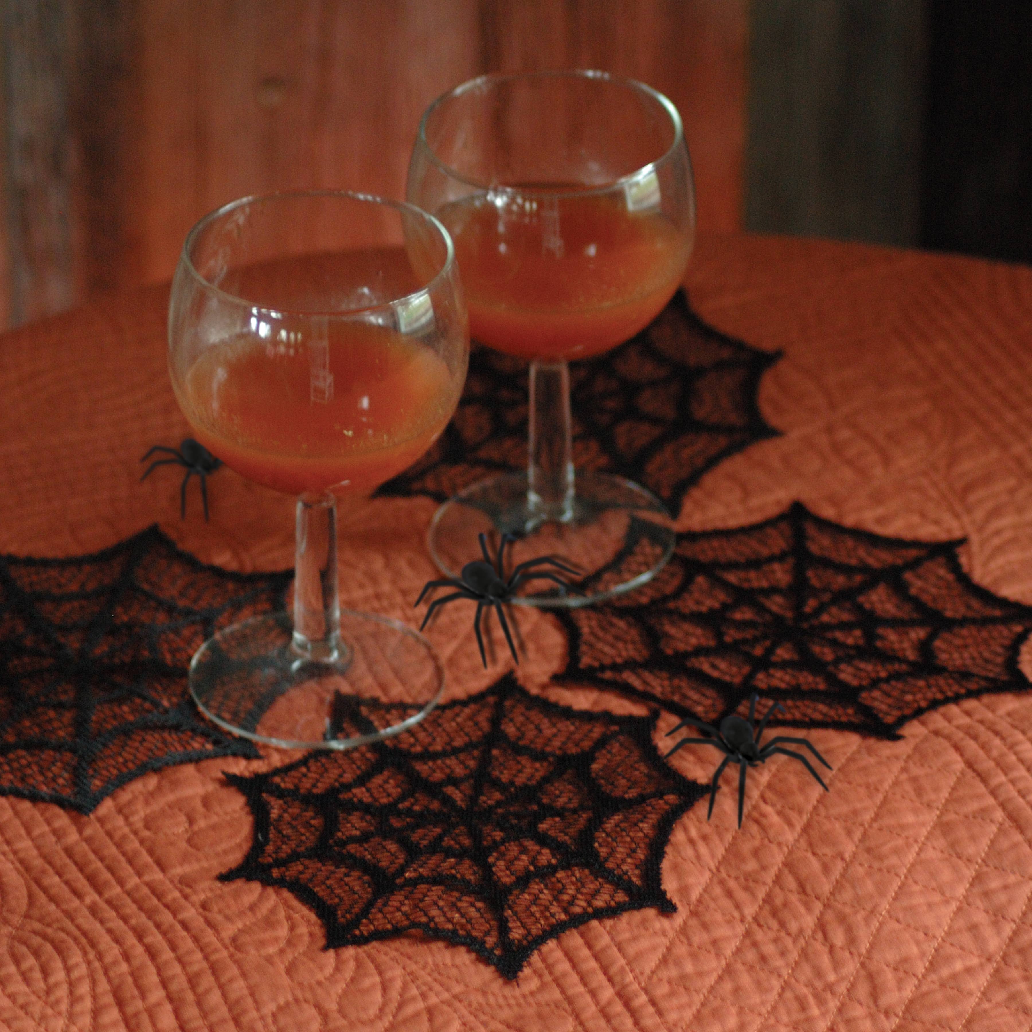 Heritage Lace - Wholesale Doily - Halloween Spider Web 6 in Round Black Lace Doily Set of 62