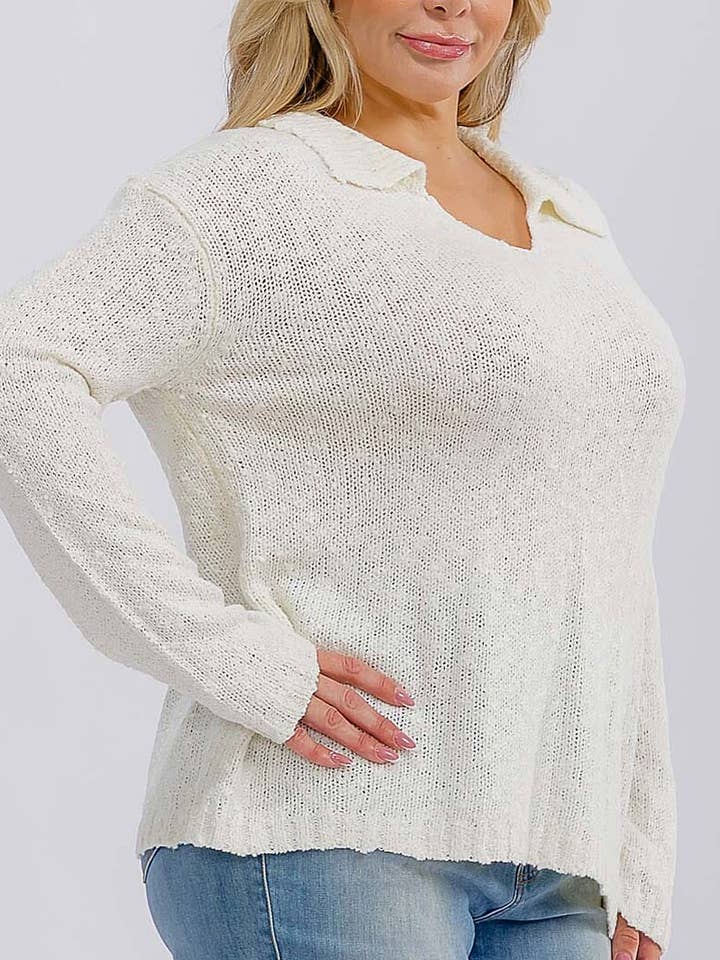 PULLOVER MET LANGE MOUWEN EN V-HALS voor wholesale door ROUSSEAU