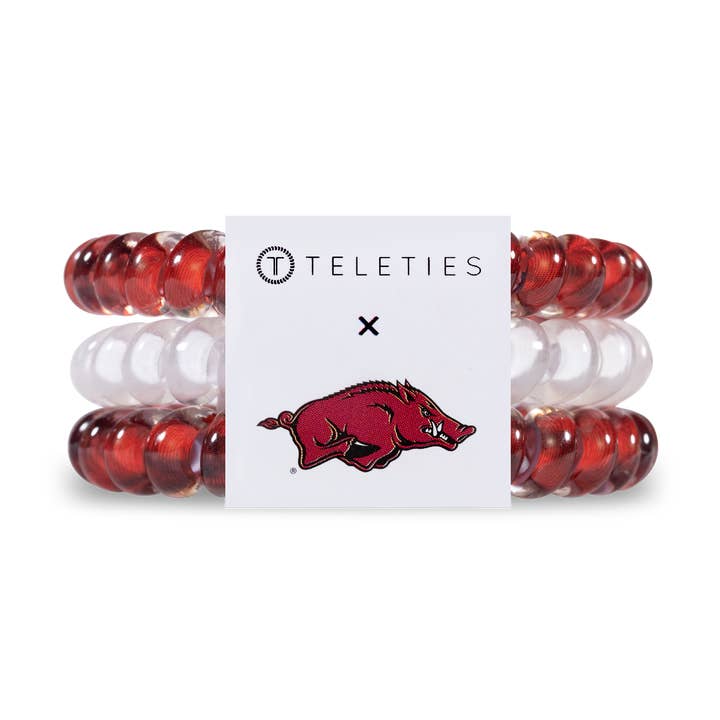 Spiral Hair Coils | Small | Univ. of Arkansas Hair Ties for wholesale by TELETIES