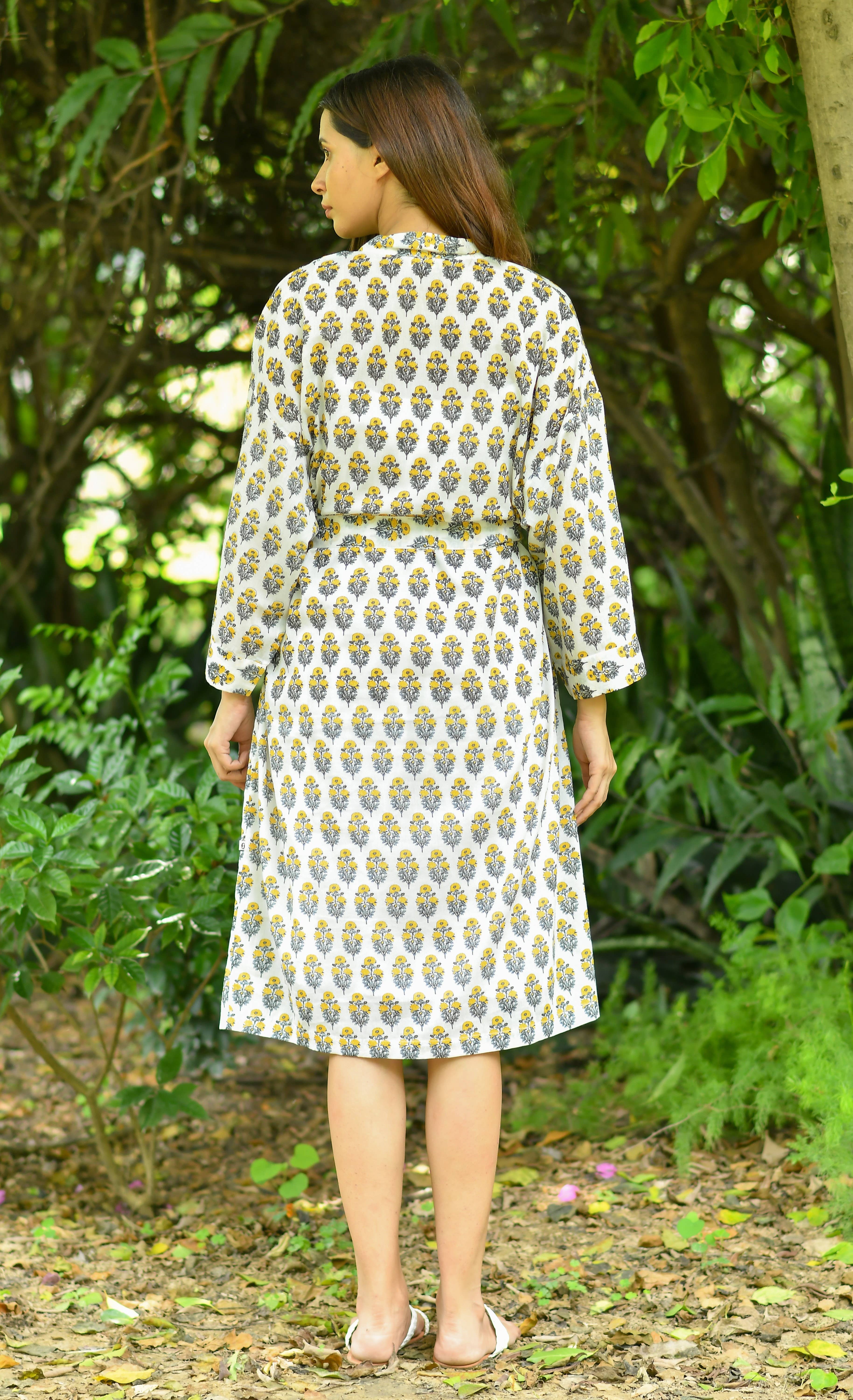 Handprint - Wholesale Kimono - Women's - NASLI BLUE YELLOW KIMONO1