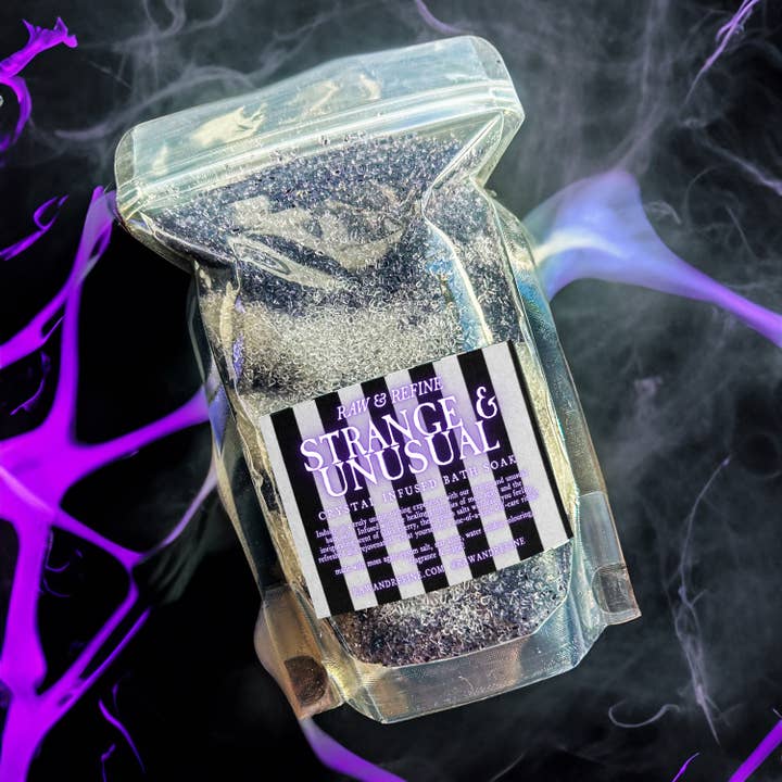 Raw & Refine – wholesale Bath salts – Strange and Unusual - Crystal Infused Bath Salts