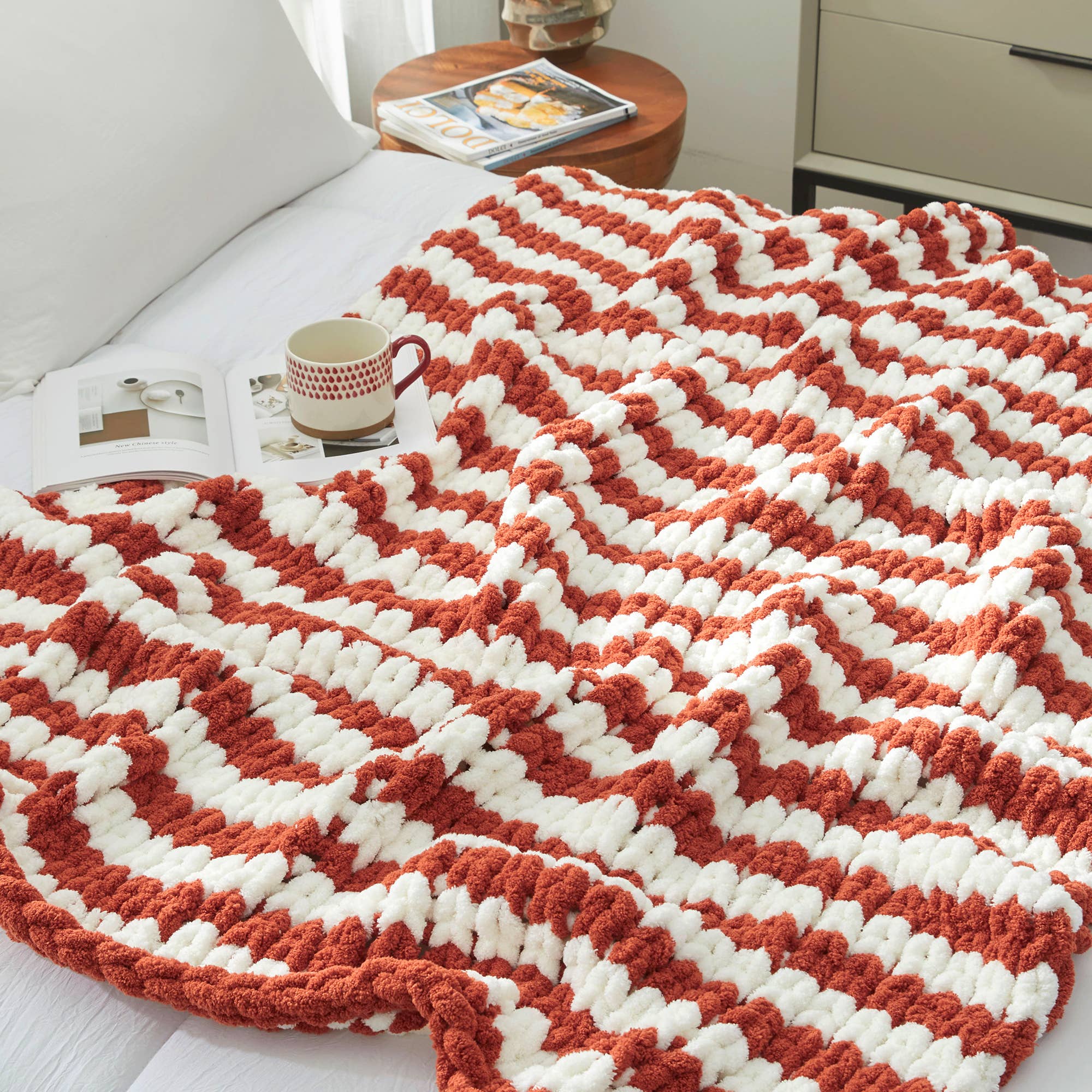 DreamValley - Wholesale Throw Blanket - AH Handmade Chunky Knit Cable Knitted Crochet Blanket10