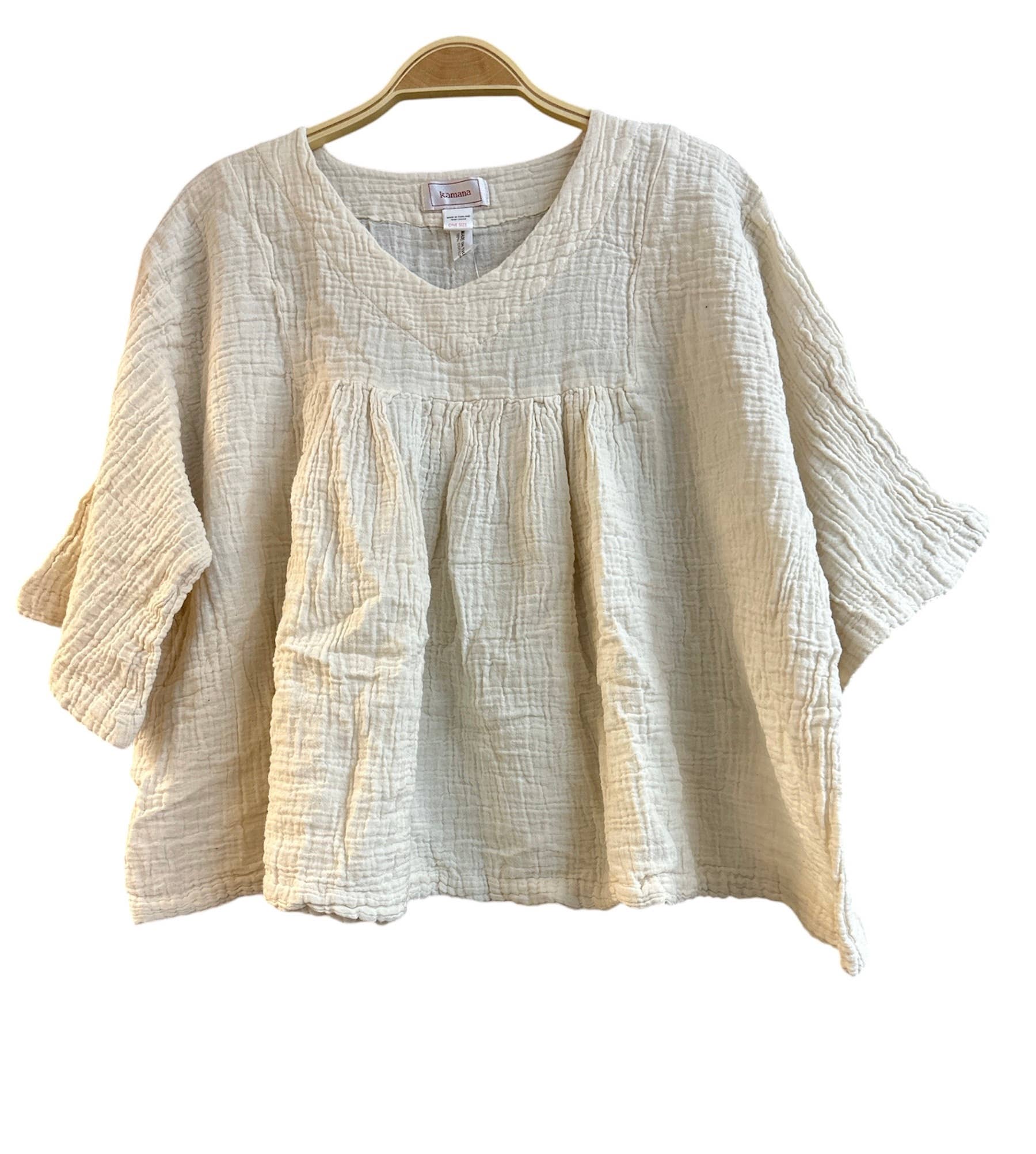 Rising International Inc - Wholesale Dress - Women's - Cotton V Neck OS 3/4 Bell Slv Top KTK4160