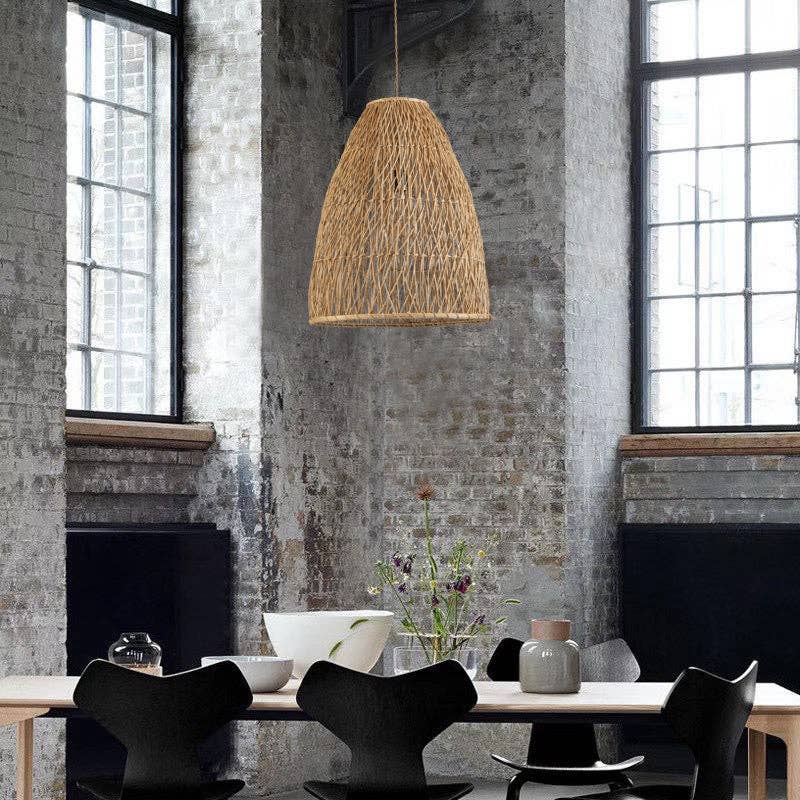 ELE Light & Decor - Wholesale Chandelier/Hanging Light - Lisbet Pendant Bell Wicker Rattan Hanging Lamp3