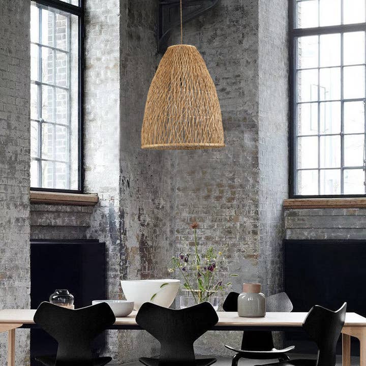 ELE Light & Decor - Wholesale Chandelier/Hanging Light - Lisbet Pendant Bell Wicker Rattan Hanging Lamp3