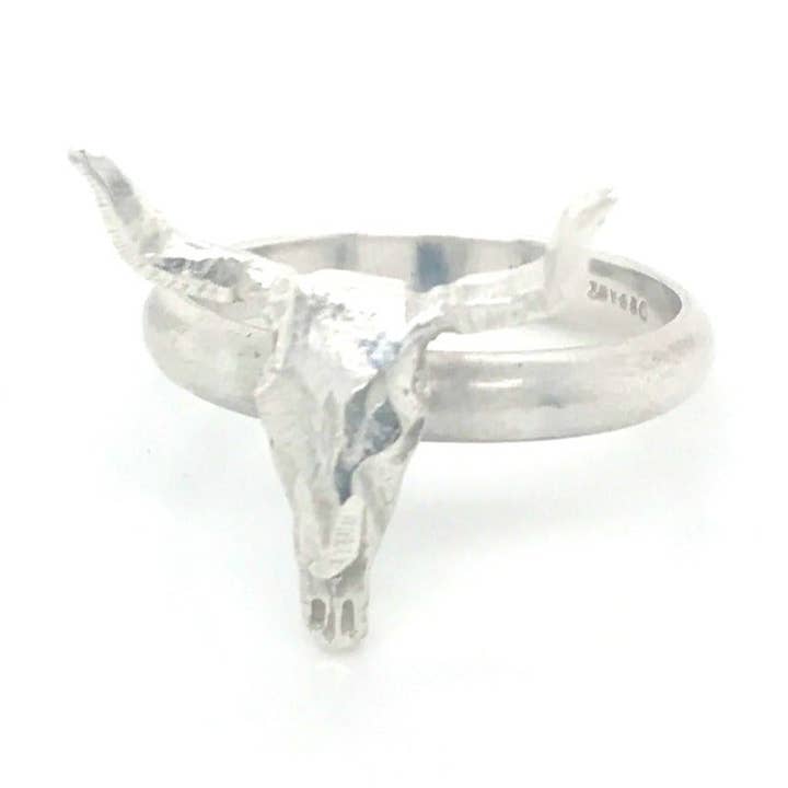 Longhorn Skull Ring #262 for wholesale by Pattie Parkhurst Jewelry