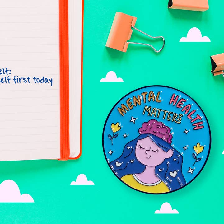 Neha Lee Designs - Wholesale Lapel Pin/Button - Mental health matters enamel pin4