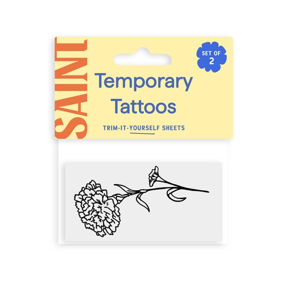 Saint Tattoos - Wholesale Temporary Tattoo - October Birth Flower - Marigold Temporary Tattoos0
