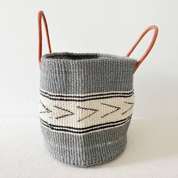 Amsha - Wholesale Basket - 14" XL Floor Basket: Gray Arrow
