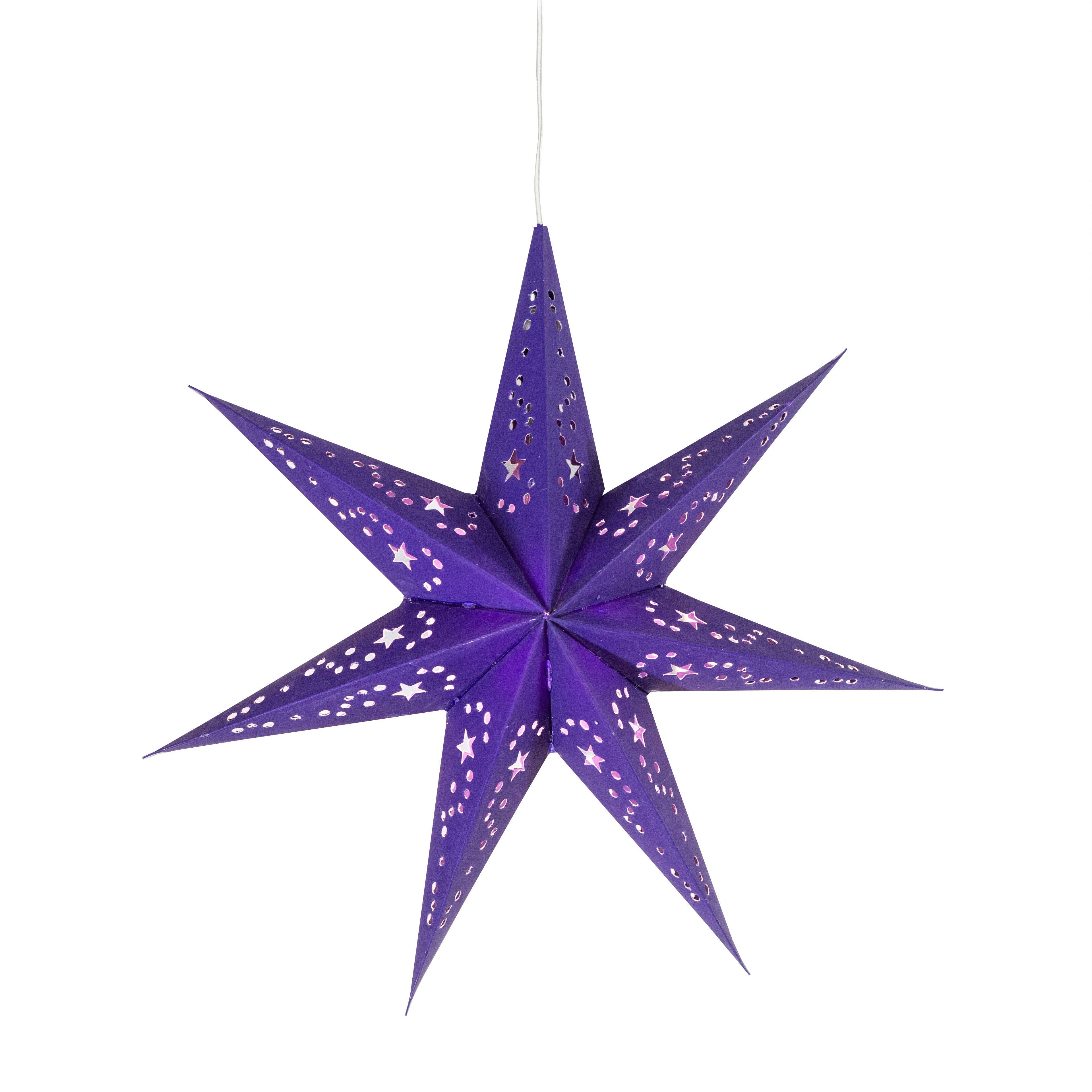 Artschatz LLC – Engroshandel Papirlampe – Twinkle Star 7 Punkt 9" Mørk Lilla - Papirstjernelys6