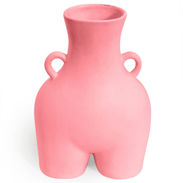 Pink Large "Love Handles" Booty Vase for wholesale by McGowan & Rutherford Ltd