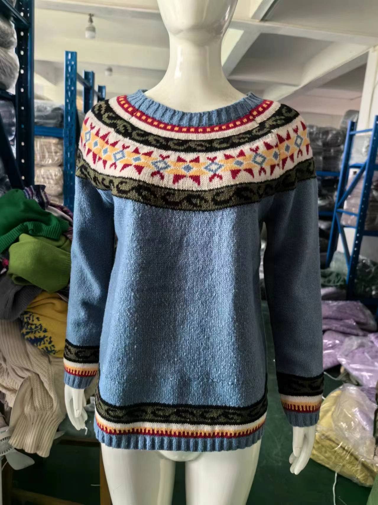 Rosa Clothing - Wholesale Knit Sweater - Women's - Cottagecore Vintage jacquard knit sweater jumper20