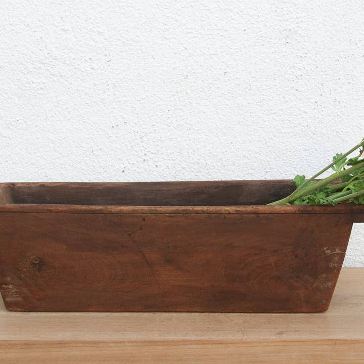 Rustic Farmhouse Handcarved Trough Planter for wholesale by De-cor