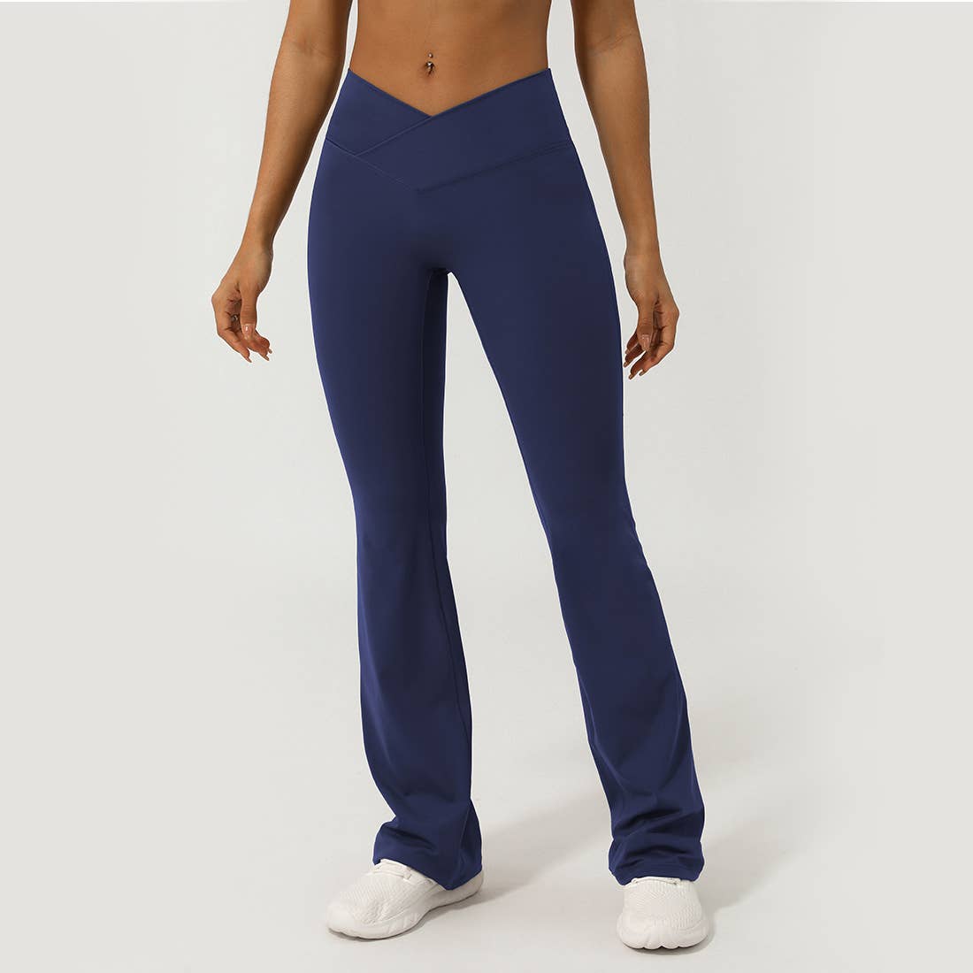 Sodalemon - Wholesale Athletic Pants - Women's - Women Sport V Cross Waist Tight Flare Yoga Dance Pants0