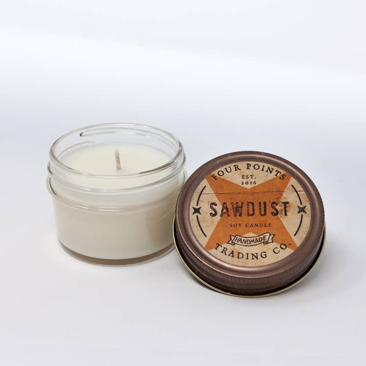 Four Points Trading Co - Wholesale Jar/Filled Candle - Sawdust 4 oz Soy Candle