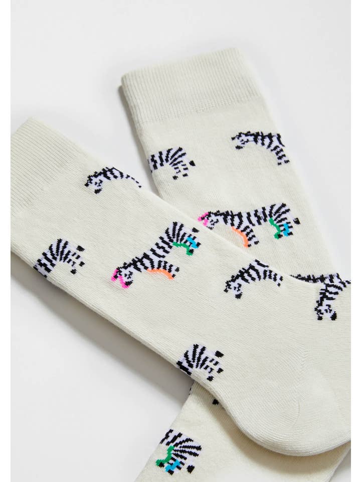 Broken white BeZebra - 100% Organic Cotton Socks for wholesale on Faire