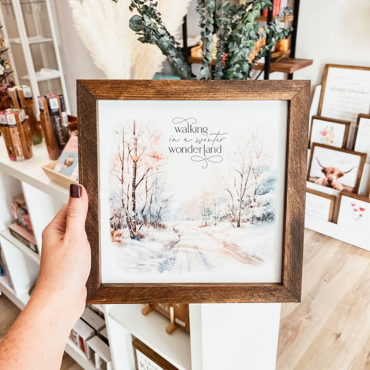 Knotty Design Co. - Wholesale Sign - Walking In A Winter Wonderland Framed Sign