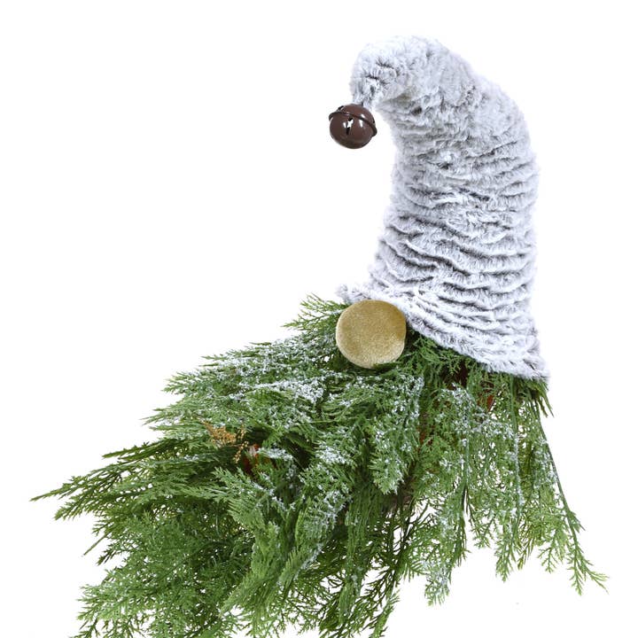 Starlight Collection – wholesale Christmas decoration – Green Moon Gnome Face with Santa Hat0