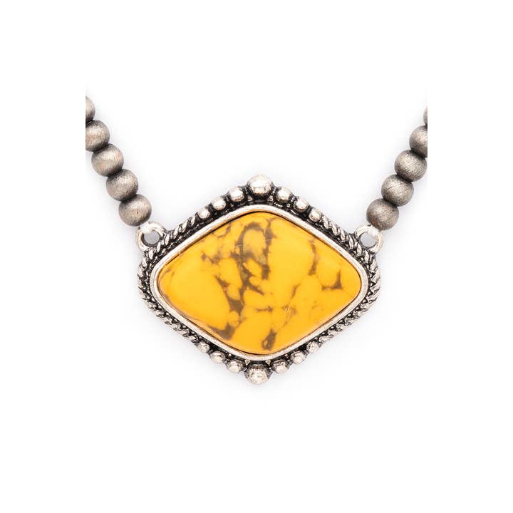 Rope & Spurs - Wholesale Pendant/Charm Necklace - Stone Pendant Beads Layer Choker Necklace