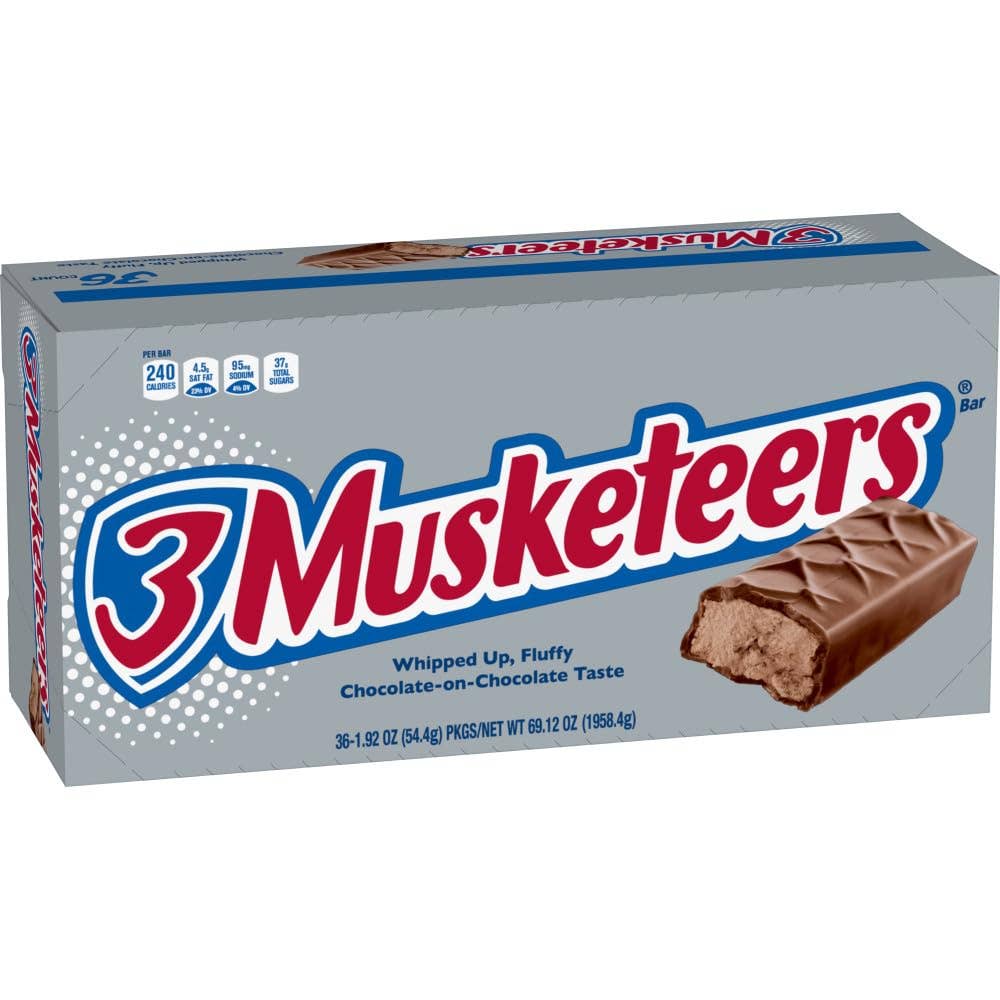 Long Island Candy Factory - Wholesale Chocolate Bar - 3 Musketeers 36 Count Bars0