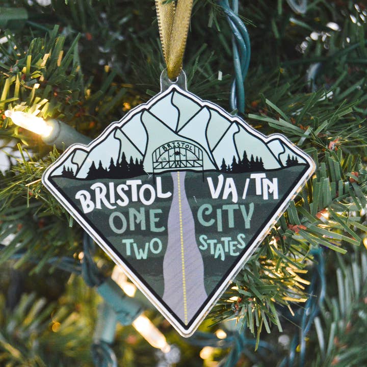 Bristol Virginia Tennessee Acrylic Ornament for wholesale by Crafted by Chris Co.