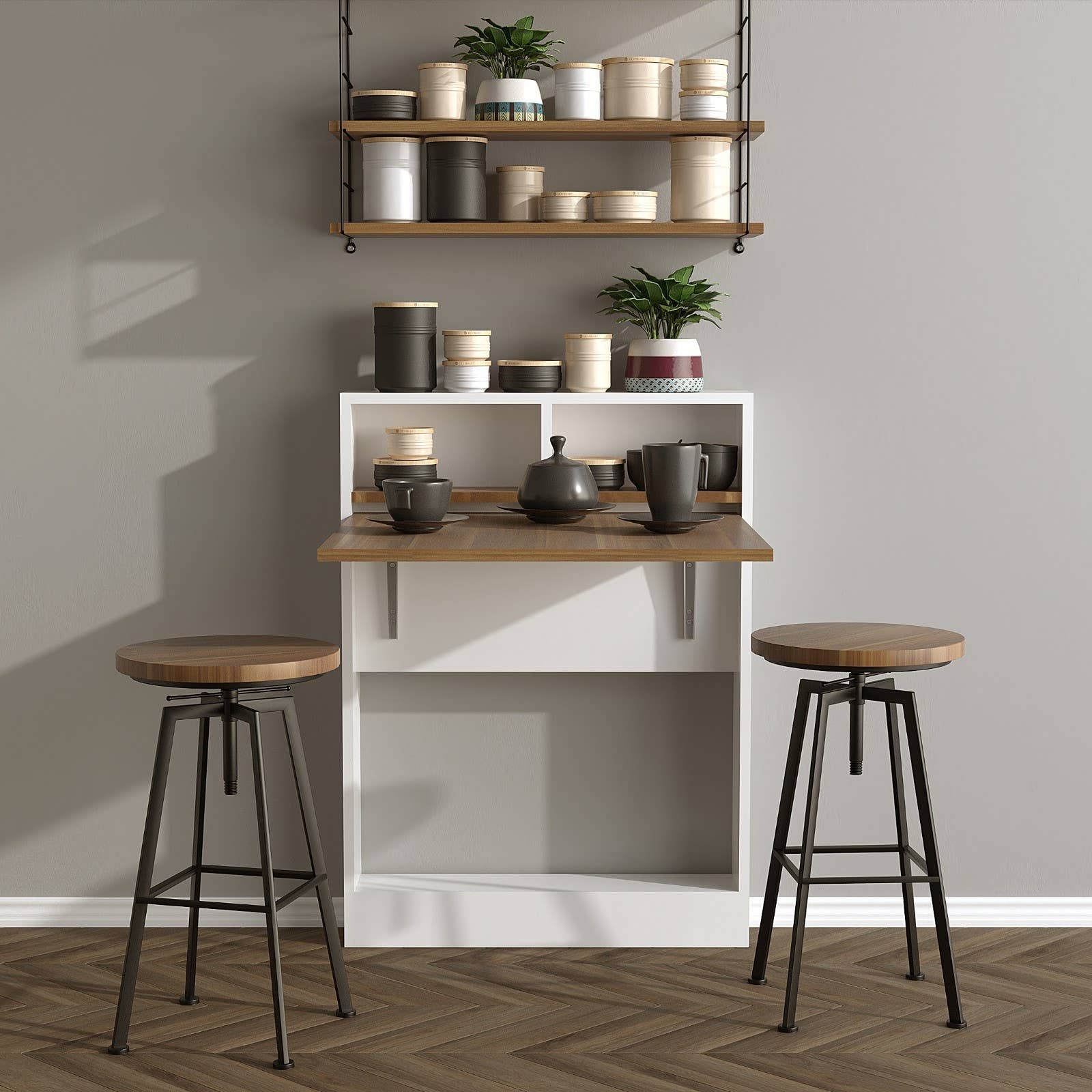 Multi Colored Decormet Bracked Multi-Functional Table – Walnut for wholesale on Faire1