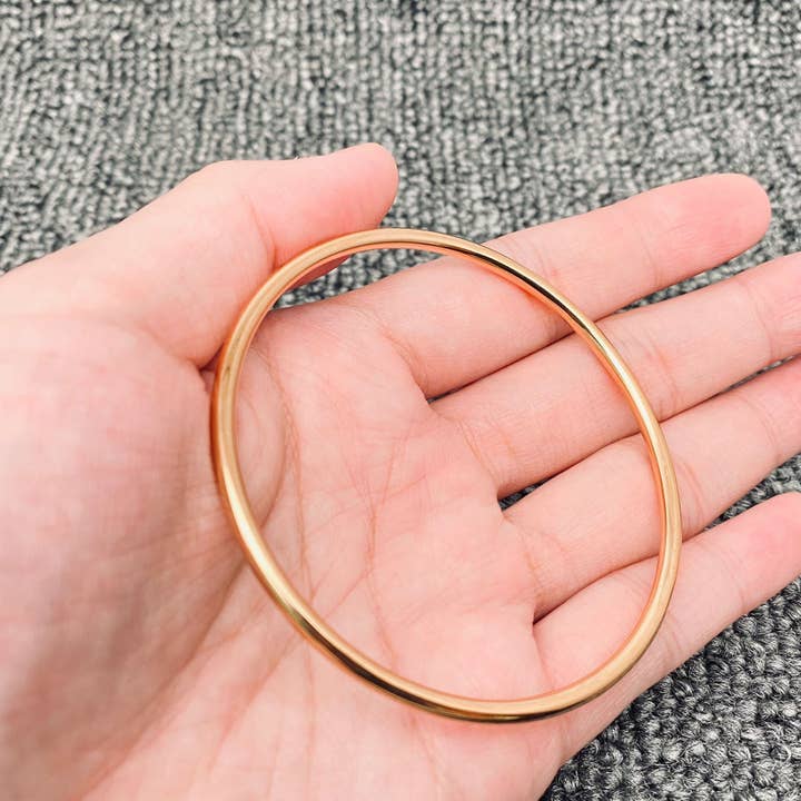 Mio Queena - Wholesale Bangle Bracelet - 5 Sizes 3 Colors Optional 3mm Stainless Circle Bangle - FGS2