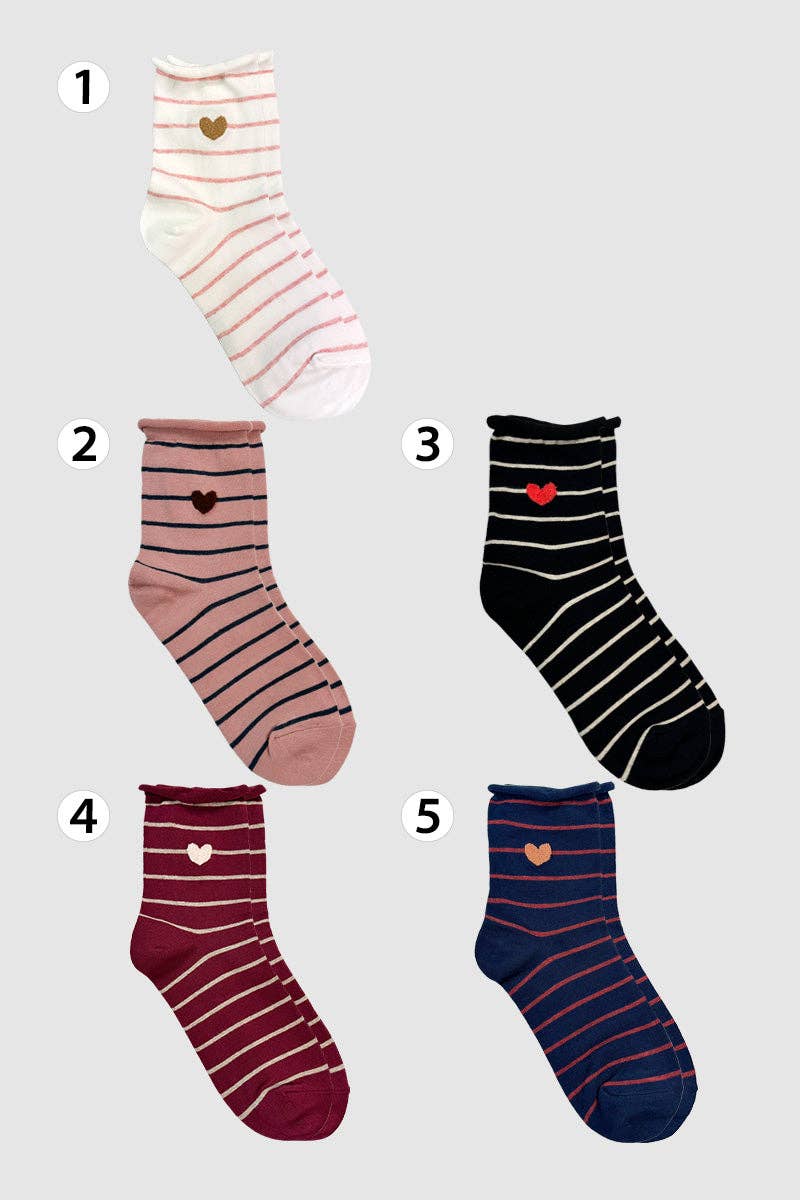 7DAYSSOCKS - Wholesale Socks - Women's - Women's Crew Rolling Heart Socks10