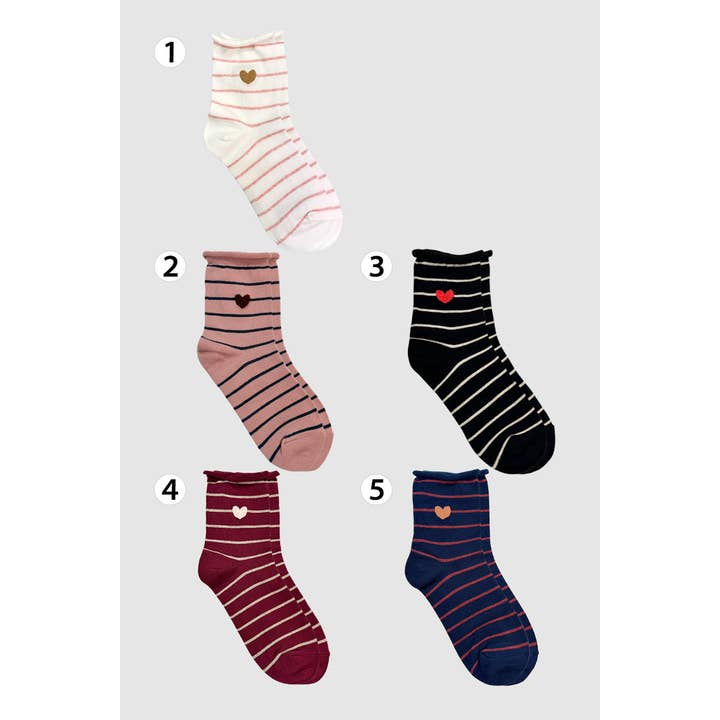 7DAYSSOCKS - Wholesale Socks - Women's - Women's Crew Rolling Heart Socks10