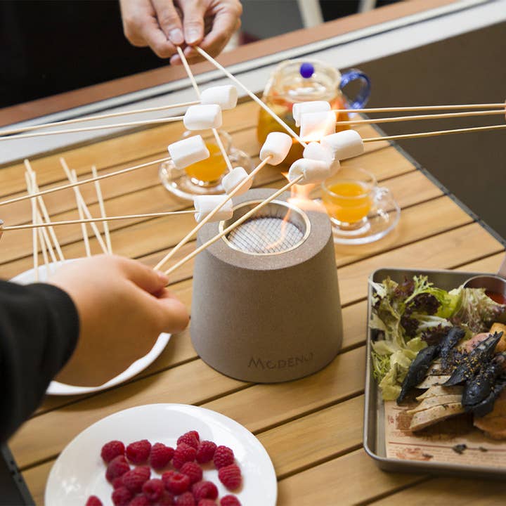 Sol Living - Wholesale Fire Pit - Entta Grey Tabletop Fireplace - 6.3 Inches - Ethanol8