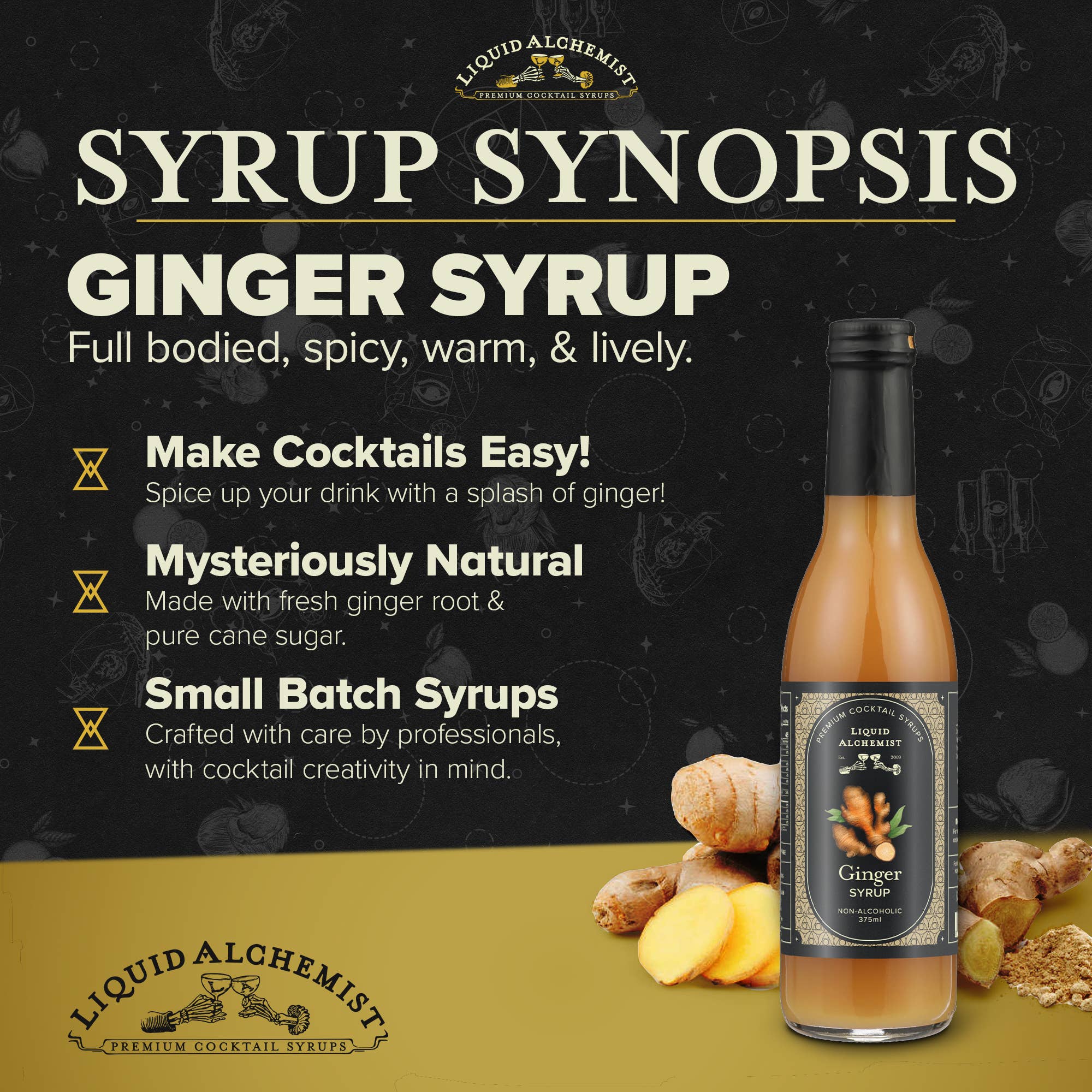 Liquid Alchemist Syrups - Wholesale Cocktail Mix/Syrup - Ginger Cocktail Syrup1
