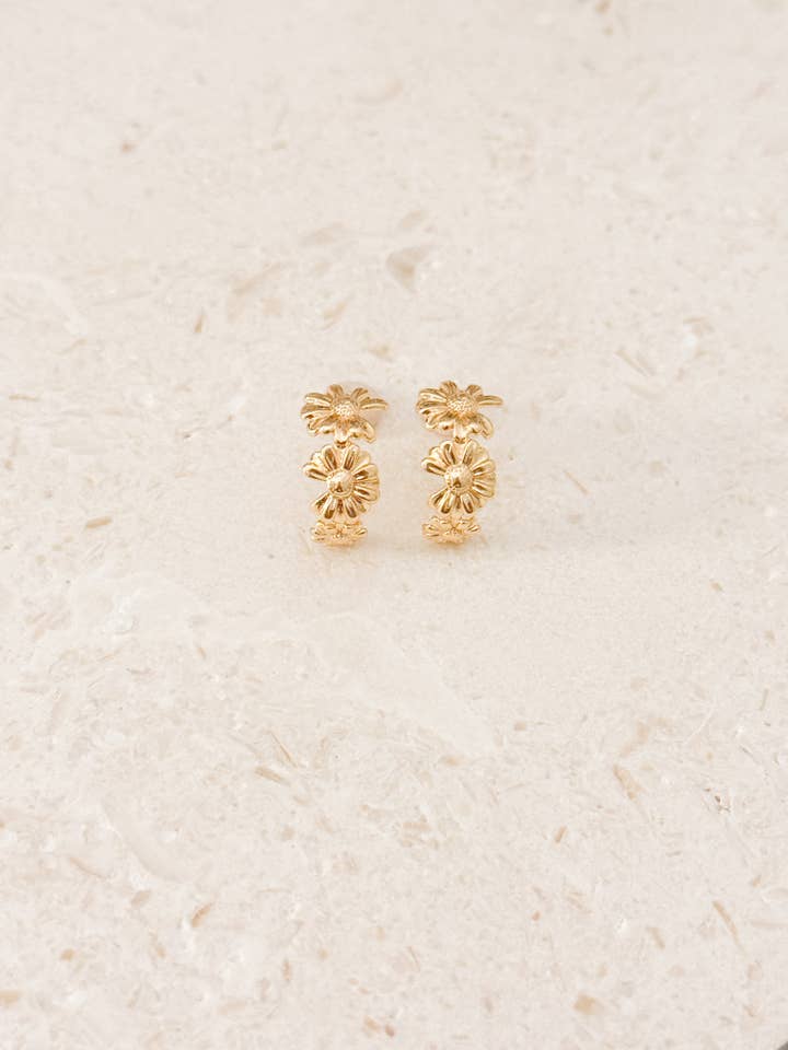 Half Daisy Hoops for wholesale by Desert Clay Designs
